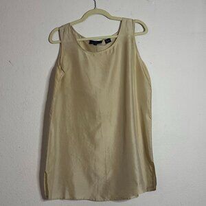 Carole Little Classic 100% Silk beige  Top Sz 10 Quiet Luxury VintageSilk